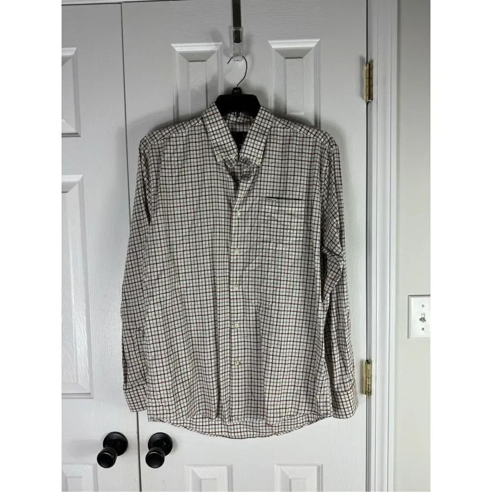 Barbour Mens Plaid Button Down Plaid Shirt Size M